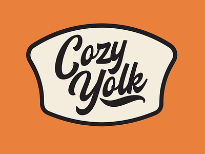 Cozy Yolk Retro Wordmark Badge branding breakfast brunch design graphic design identity illustration logo mark retro sandiego wordmark