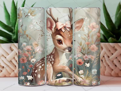 Cute Dear Skinny Tumbler Wrap 20 oz tumbler 30 oz tumbler color image cute dear template cute design dear vector art der vector design design tumbler flower background flower design illustration photography skinny tumbler sublimation tumbler design tumbler sublimation tumbler warp vector art waterslide tumbler