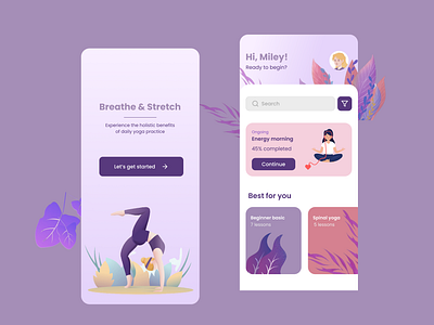 yoga app app design mobile mobileapp ui ux yoga