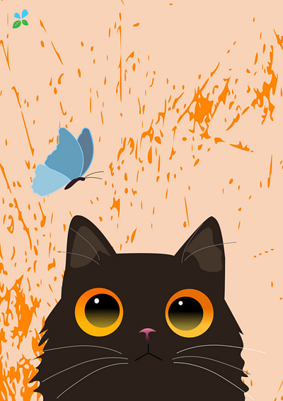 Playful kitty illustration vector art