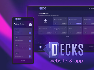 Decks Web & App UX/UI app design brand identity branding crypto design design system ed tech glassmorphism interface logo mobile design product design ui ux uxui web design