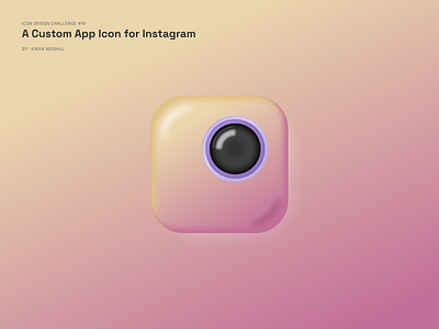 18. Icon Design - a Custom App Icon for Instagram 3d branding design gradient graphic design icon redesign icons illustration instagram logo logo redesign mobile design ui uichallenge ux uxdesigner uxui