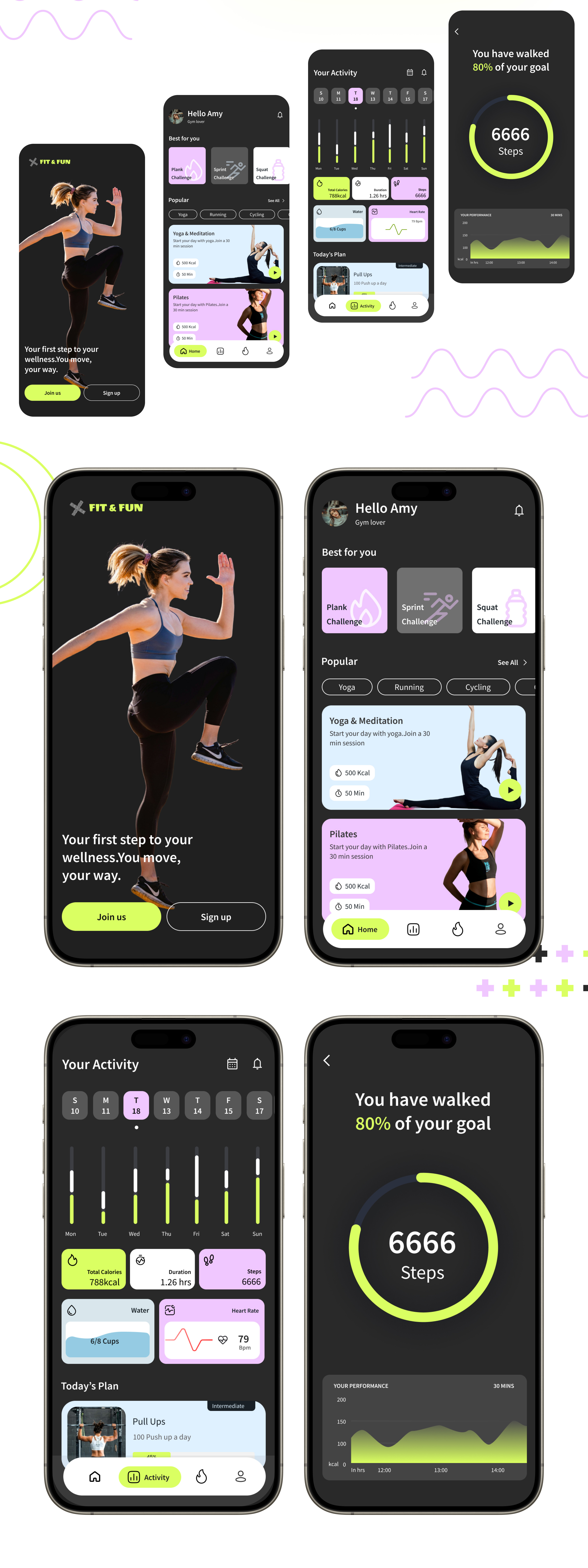 Fitness App UI/UX design app design awesome design design template dribbble figma fitness app funky mobile app design modern trending ui ui ux design ux