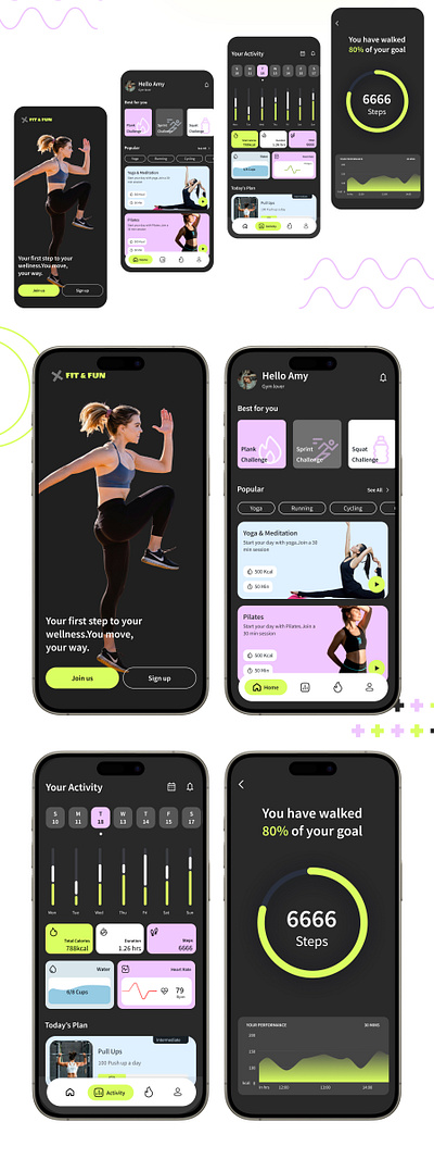 Fitness App UI/UX design app design awesome design design template dribbble figma fitness app funky mobile app design modern trending ui ui ux design ux