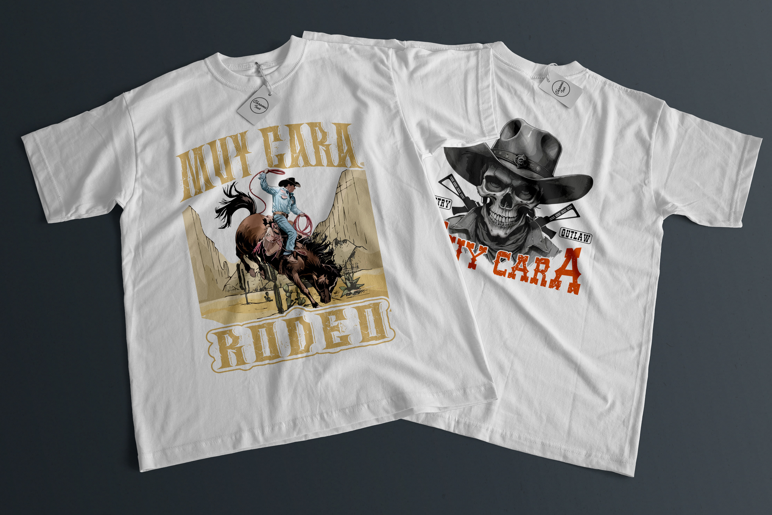 Example of Custom Western Cowboy T Shirt Design