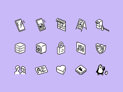 Users verification and onboarding icon set app art direction brand identity branding cybersecurity gatekeeper icon icon set id illustration security user onboarding vault verification