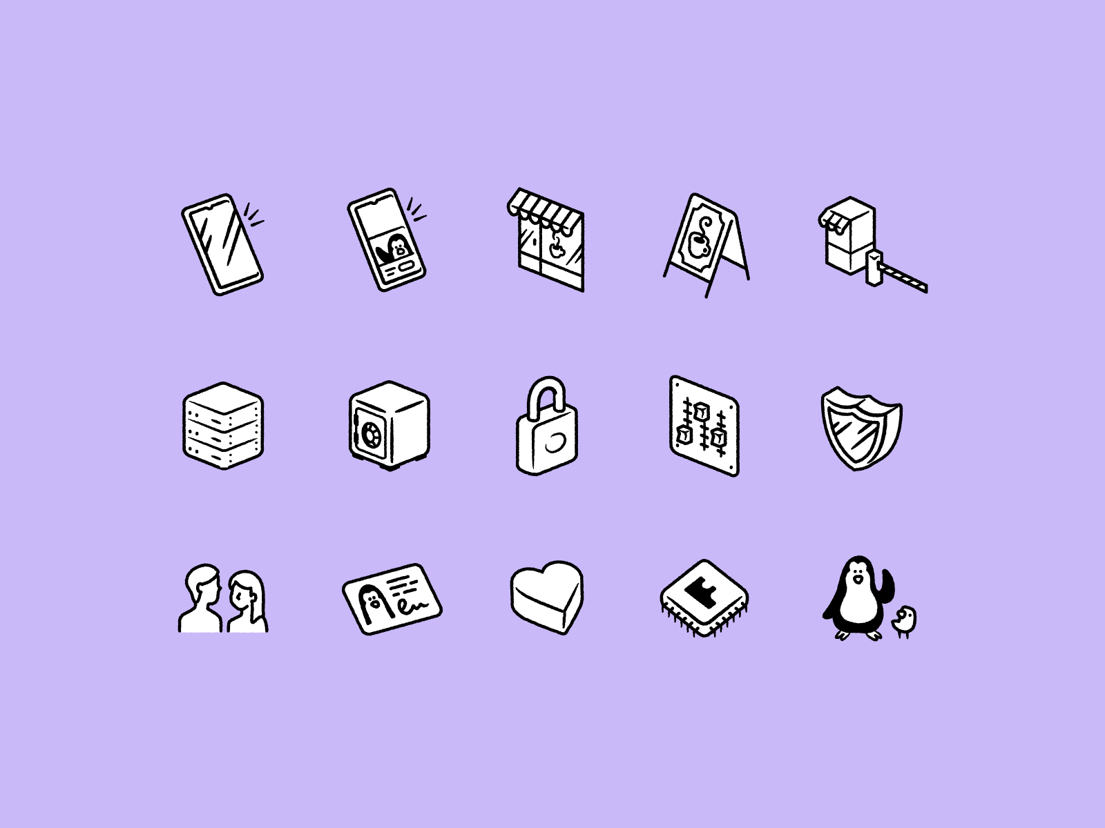 Example of Users verification and onboarding icon set