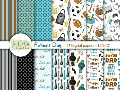 Father's Day Papers graphic design scrapbook paper