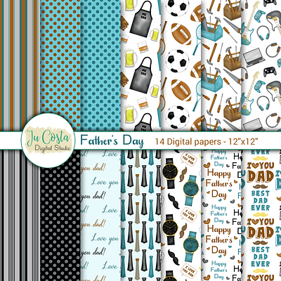 Father's Day Papers graphic design scrapbook paper