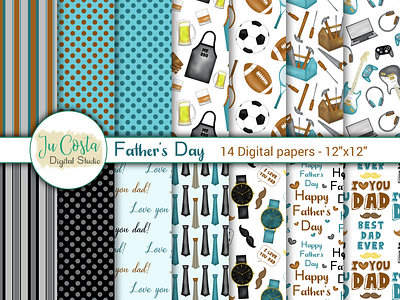 Father's Day Papers graphic design scrapbook paper