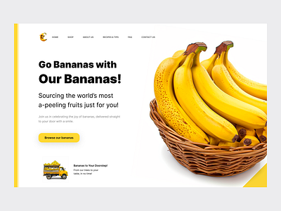 Banana Shop branding clean design hero homepage layout ui web