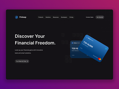 Finleap branding fintech landing page ui web design