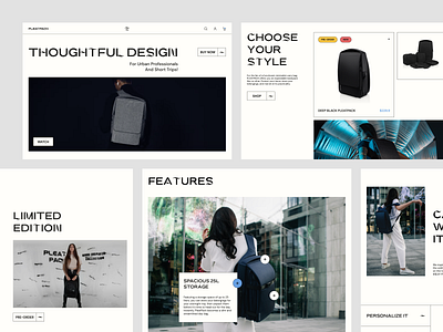 Website design for backpacks backpack design good fonts homepage typography ui ux web websitedesign