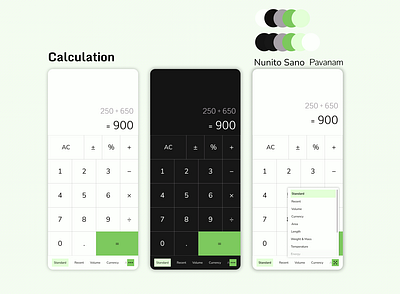 DailyUI #004 - Calculation app design calculator calculator interface calculator ui dailyui dailyui challenge dark graphic design light minimal simple typography ui ui design