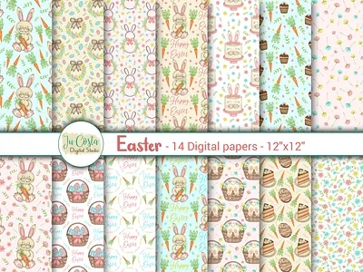Easter Papers graphic design scrapbook paper