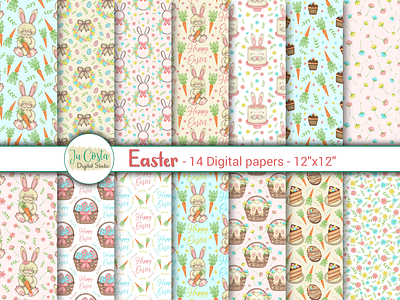 Easter Papers graphic design scrapbook paper