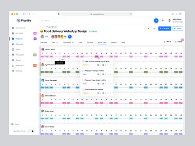 Task | Project Monthly View - Dashboard branding dashboard ui design system project dashboard project monthly view project report report design saas dashboard saas design saas ui design task kanban view task list view task monthly view top product designer top ui ux designer ui design webapp dashboard design webapp design webapp ui design