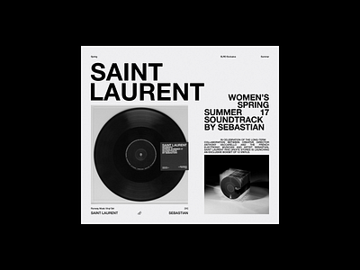 Saint Laurent & Sebastian | Runway Music Vinyl Set branding design french graphic design grid interface layout logo music runway set typography ui vinyl visual design