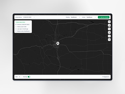 Mission Control: Real-Time Device Tracking Dashboard dark dark theme dashboard figma map tracking ui ux web designe white
