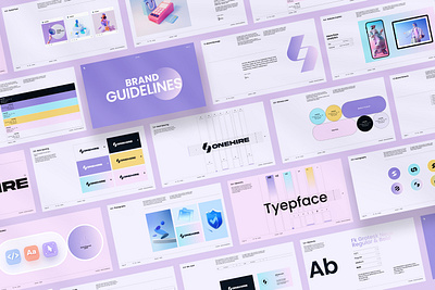 OneHire – Brand Guidelines brand brandbook branding color guide image logo mood onehire typeface typography