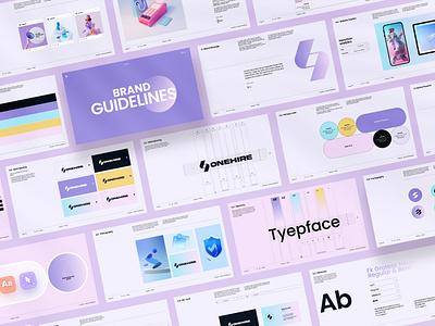 OneHire – Brand Guidelines brand brandbook branding color guide image logo mood onehire typeface typography