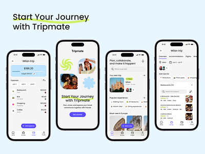 Travel Sharing and Collaboration App mobile app product design travel app travel budget ui ux