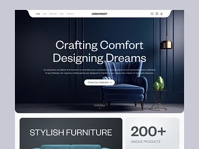 UrbanNest - Furniture Landing Page chair design furniture furniture web furniture website interior landing page marketplace room ui uiux ux web web design website