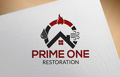 PRIME ONE RESTORATION LOGO DESIGN illustration