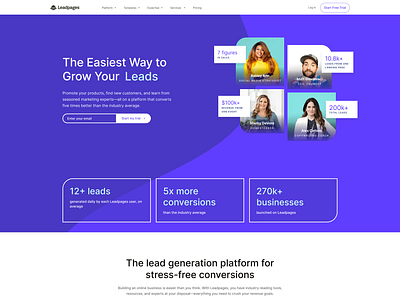 Automate your lead generation and breathe easy with Leadpages landing page lead generation ui webpage