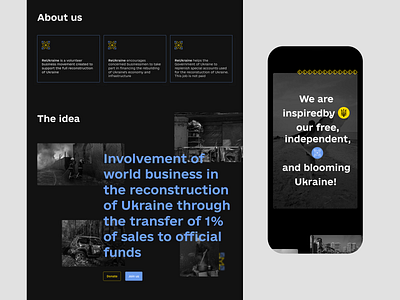 Landing Page Design for Rebuild Ukraine Volunteer Project branding design homepage logo typography ui uianimation ukraine ux web websitedesign