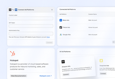 Components from WasteNot's seamless integration feature. components dashboard design integration modals saas ui ux