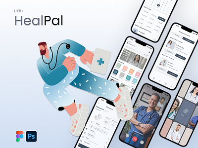 HealPal - UX/UI Case Study figma graphic design healthcare healthcare website photoshop ui user experience user interface ux case study uxui visual design webdesign website