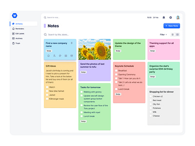 Note's Taking App - SaaS notes planner product design productivity saas sticky note task tasks todo list web app