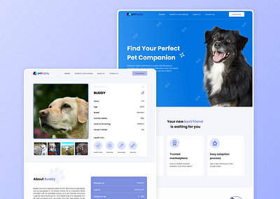 Pet Adoption - Landing Page adoption figma landing page pet website petcare website pets ui ui design user experience website design