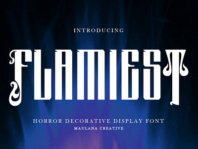 Flamiest Horror Display Font animation blackletter branding design font fonts graphic design handmade font illustration logo maulana creative nostalgic