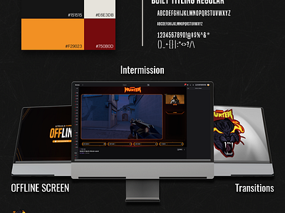 Hunter E-sports | Livestream Layout esports gaming graphic design livestream overlay streaming twitch overlay ui uiux