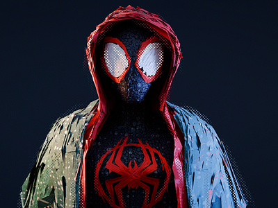 Miles Morales 3d 3d art blender character design illustration miles morales photoshop spider verse stylized character