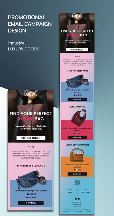 Email Campaign Design for Luxury Goods Brand creative design email automation email campaign design email design email graphic graphic design klaviyo email campaign klaviyo email template