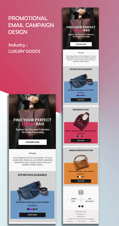 Email Campaign Design for Luxury Goods Brand creative design email automation email campaign design email design email graphic graphic design klaviyo email campaign klaviyo email template