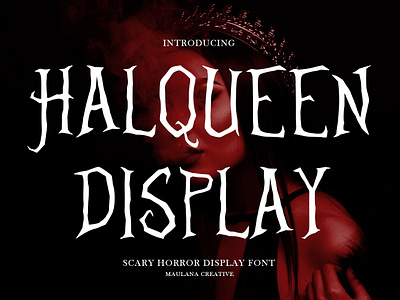 Halqueen Horror Display Font animation branding decorative design font fonts graphic design handmade font illustration logo maulana creative nostalgic serif