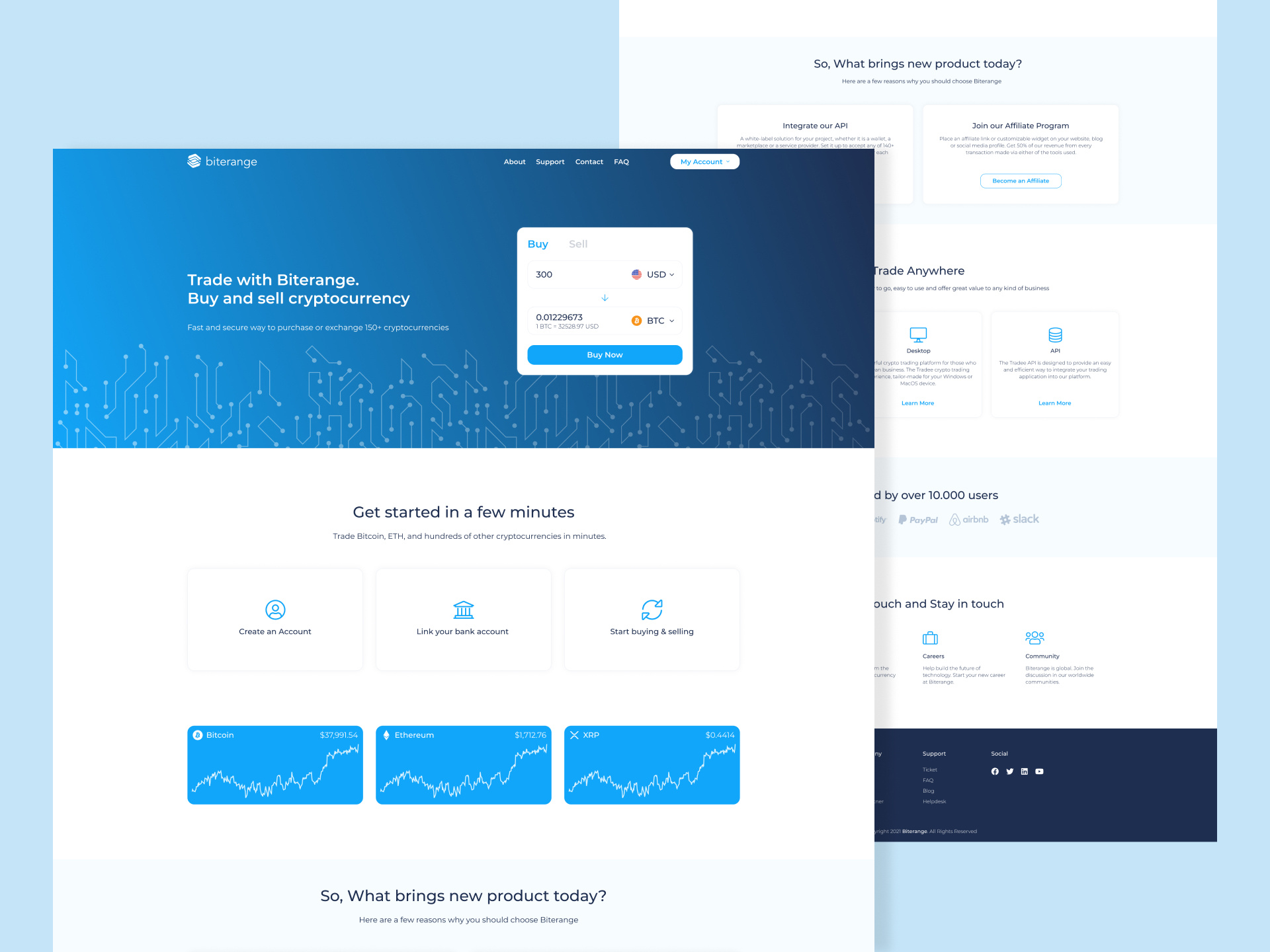 Biterange Landing Page crypto landing responsive ui ux web3