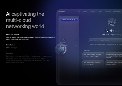 Ai - Nebula cloud networking dark mode product design ui ux