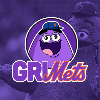 Grimace x Mets baseball graphic design grimace logo mcdonalds mets new york mets silly sports