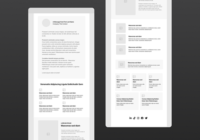 Wireframed Email Patterns & Layout comms communications email gmail hubspot inbox lo fi lofi mailchimp marketing salesforce sfmc wireframe