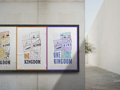 One King One Kingdom adobe illustrator banner brand branding creative design custom illustration design graphic design illustration logo logo design logo mark poster retro design retro vibes typography vibrant colors vibrant design