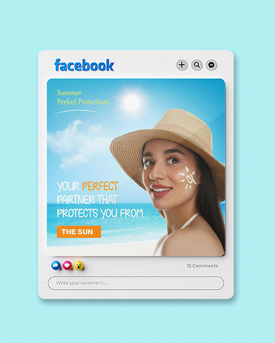 Sun protection post branding graphic design sun protection sun screen post