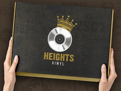 Heights Vinyl Branding austin brand design branding freelance graphic design graphic designer logo logo design package design
