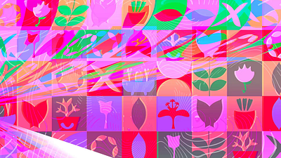 Colorful animated pattern design. 3d animation branding color palette motion graphics pattern pattern design plant design plants