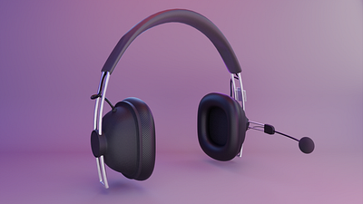 Headphones 3d 3d model blender digital 3d graphic design hard surface headphones industrial product design leather noai props