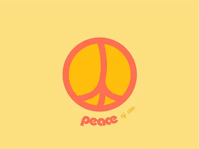 Peace [of a**] 1960s 1970s 60s 70s bauhaus booty branding butt derek mohr graphic design illustration logo peace retro vintage yellow